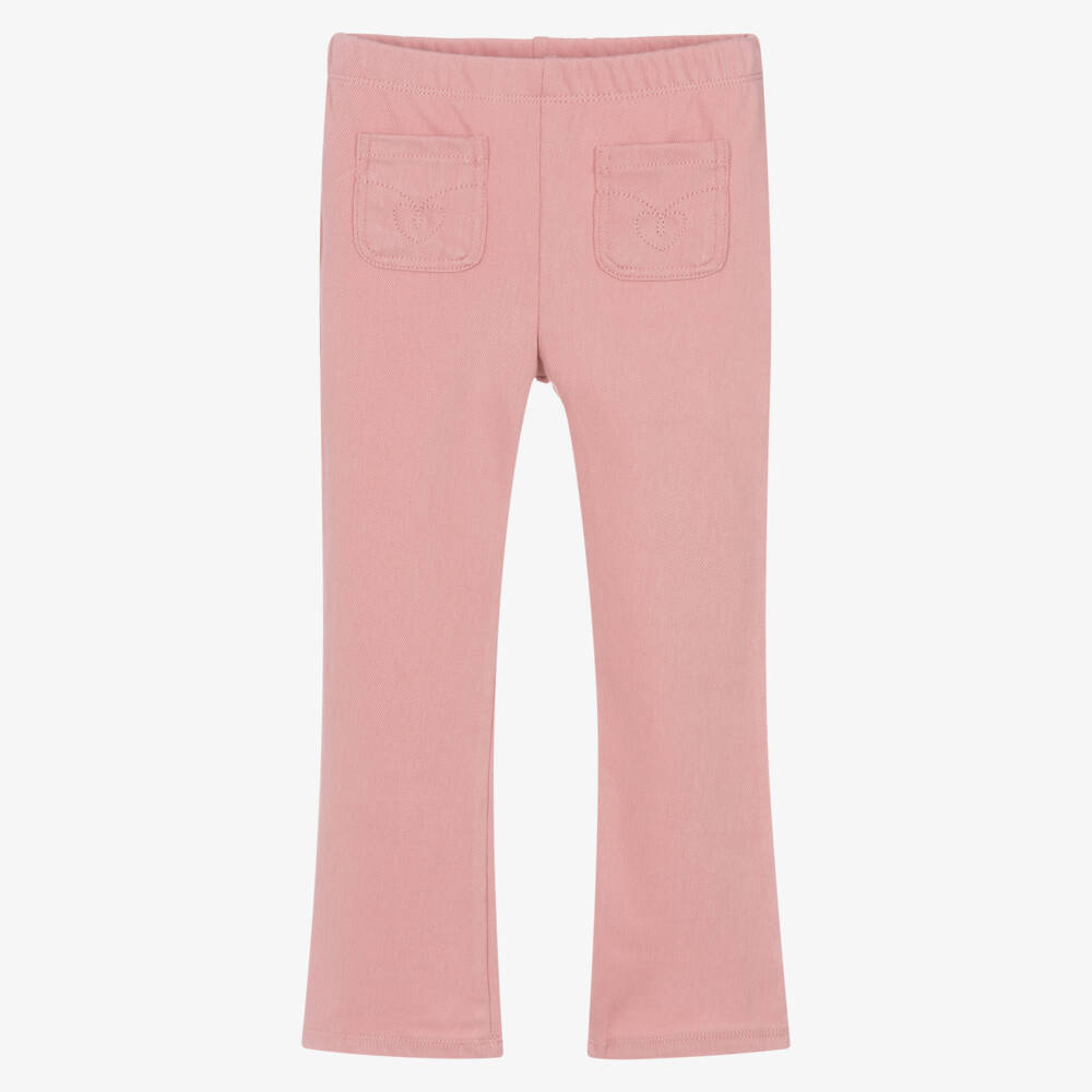 Mayoral-Розовые твиловые брюки клеш для девочек | Childrensalon Outlet