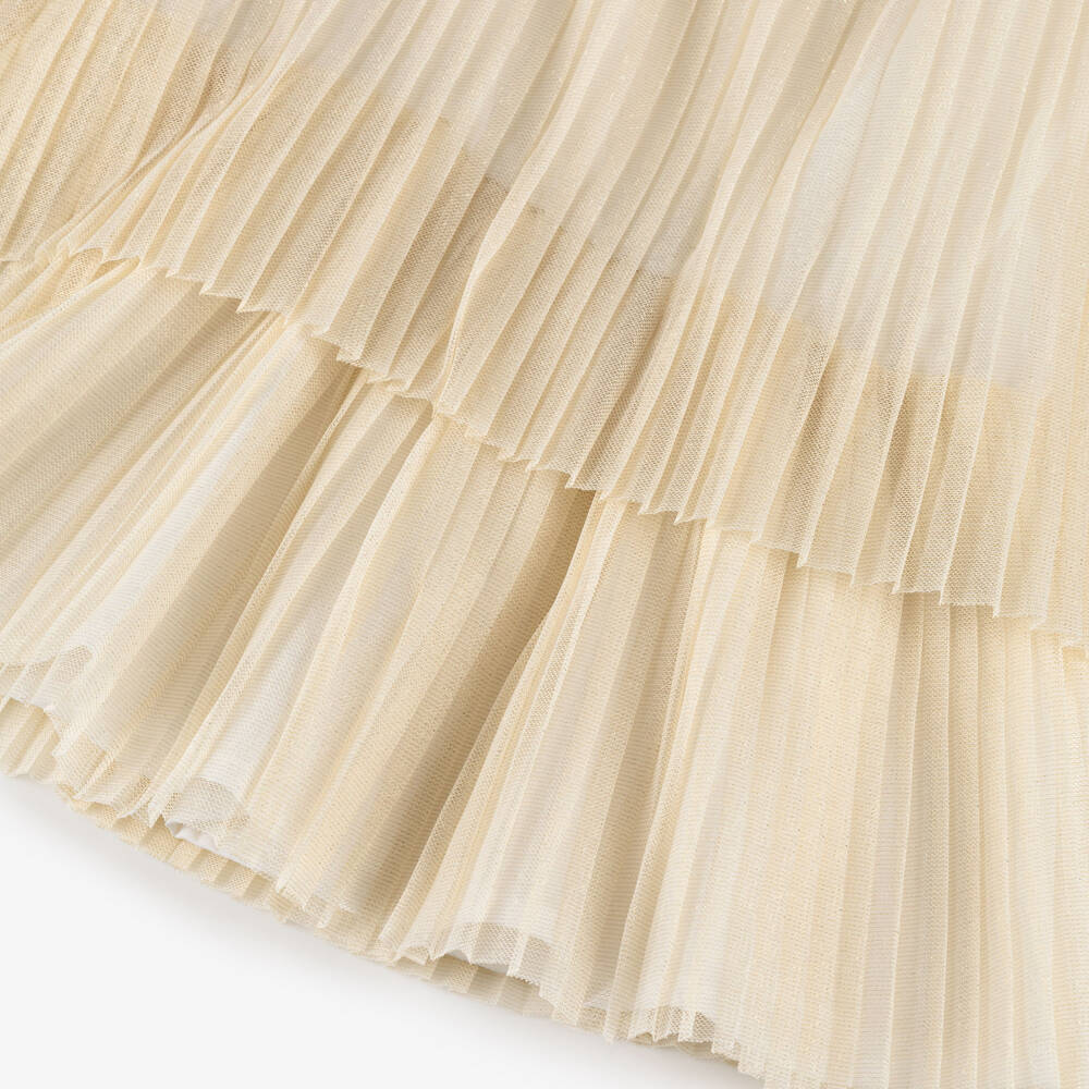 Mayoral-Золотое платье с оборками для девочек | Childrensalon Outlet