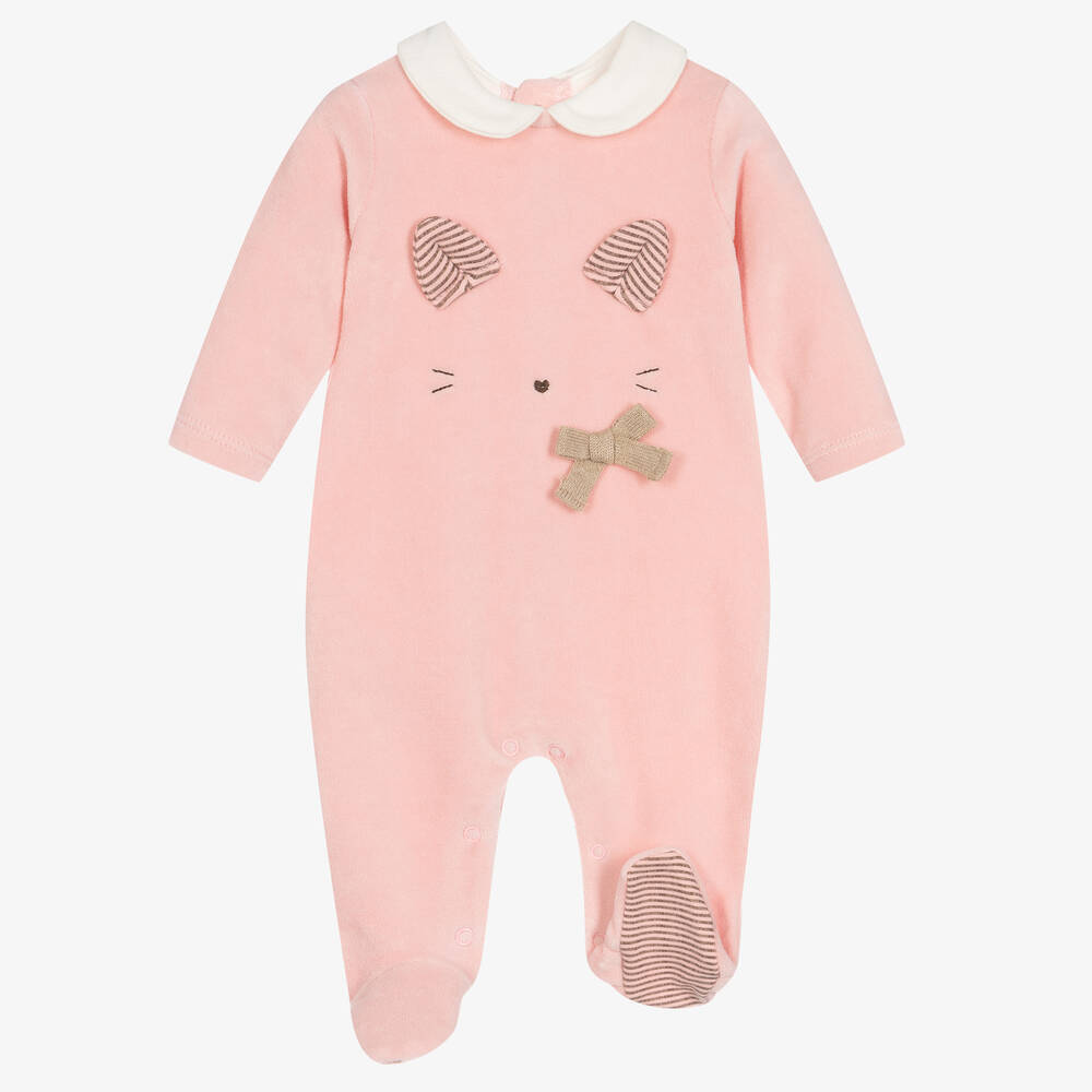 Mayoral Newborn Girls Velour Babygrows (2 Pack) Childrensalon Outlet