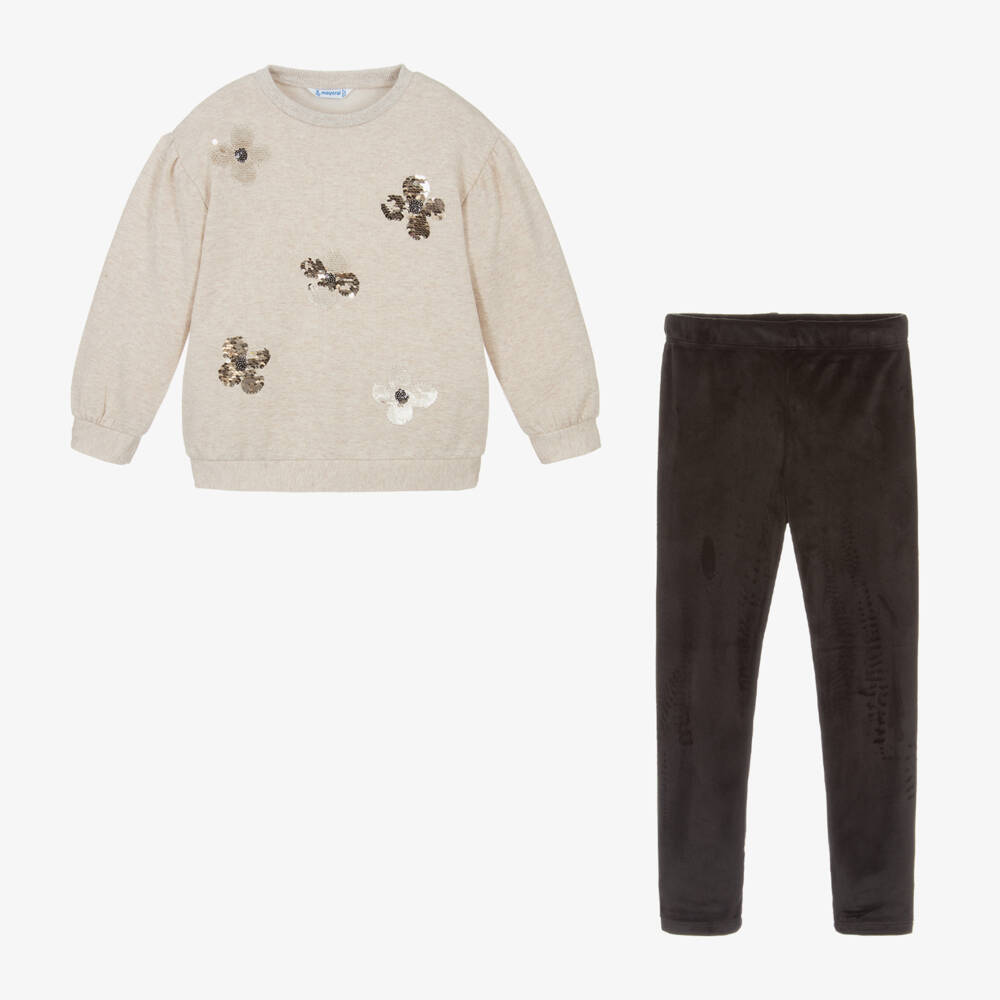 Mayoral-Girls Velour Leggings and Sweatshirt Set | Childrensalon Outlet