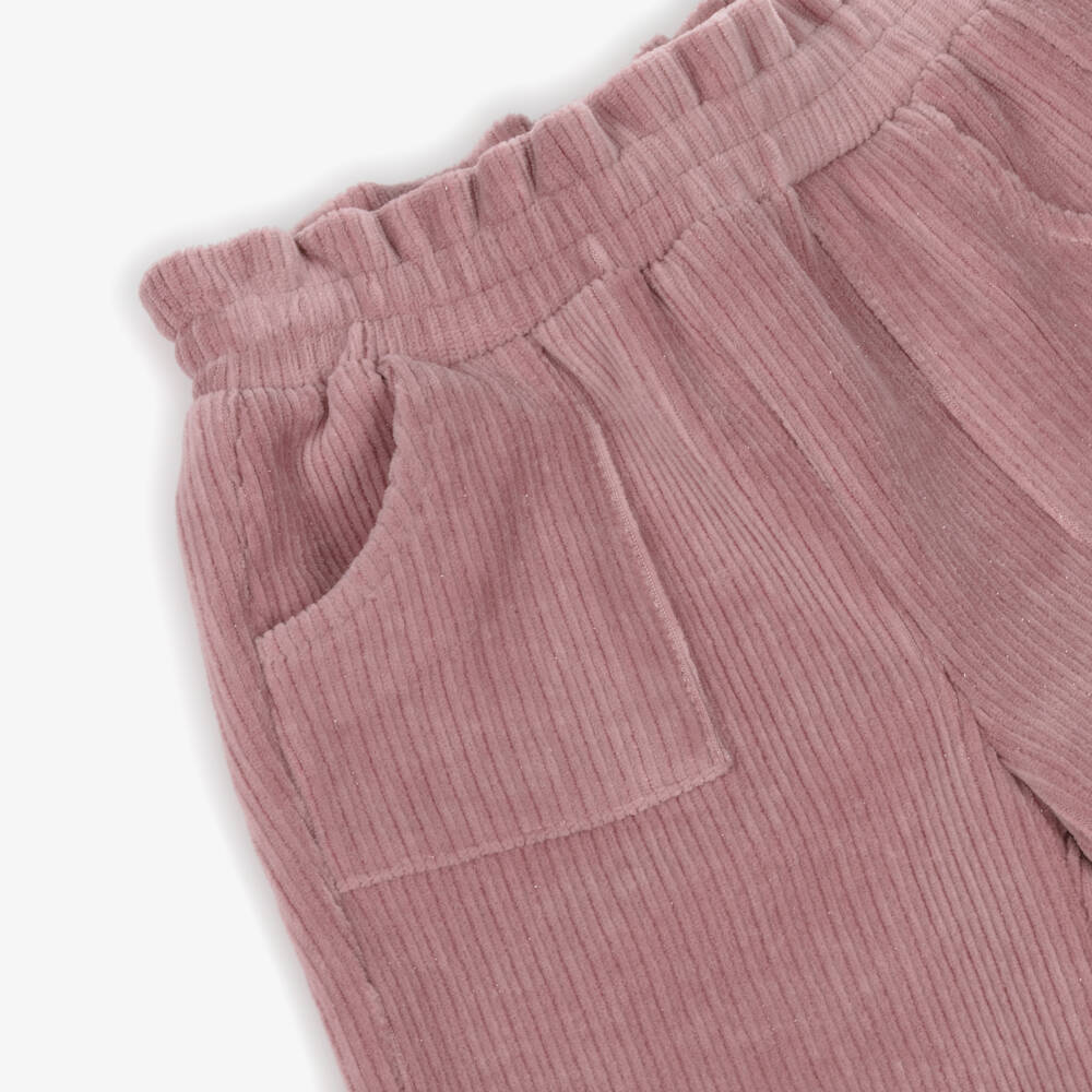 Mayoral-Girls Velour Pink Wide-Leg Pants | Childrensalon Outlet