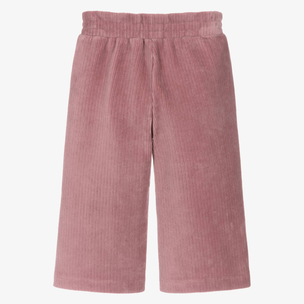 Mayoral-Girls Velour Pink Wide-Leg Pants | Childrensalon Outlet