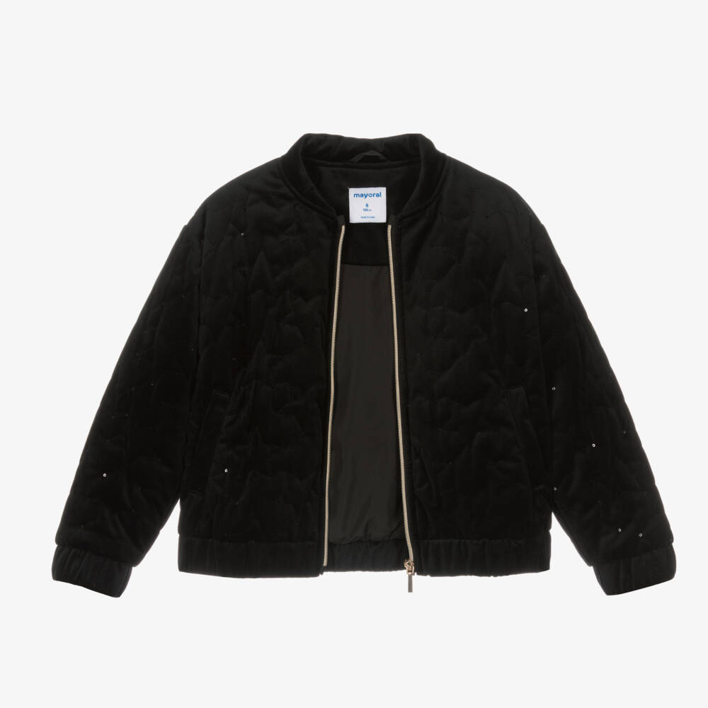 Mayoral-Girls Velvet Bomber with Sequins | Childrensalon Outlet