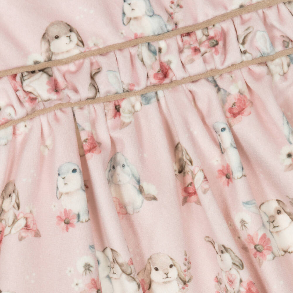 Mayoral Newborn-Girls Velvet Bunny Print Dress | Childrensalon Outlet