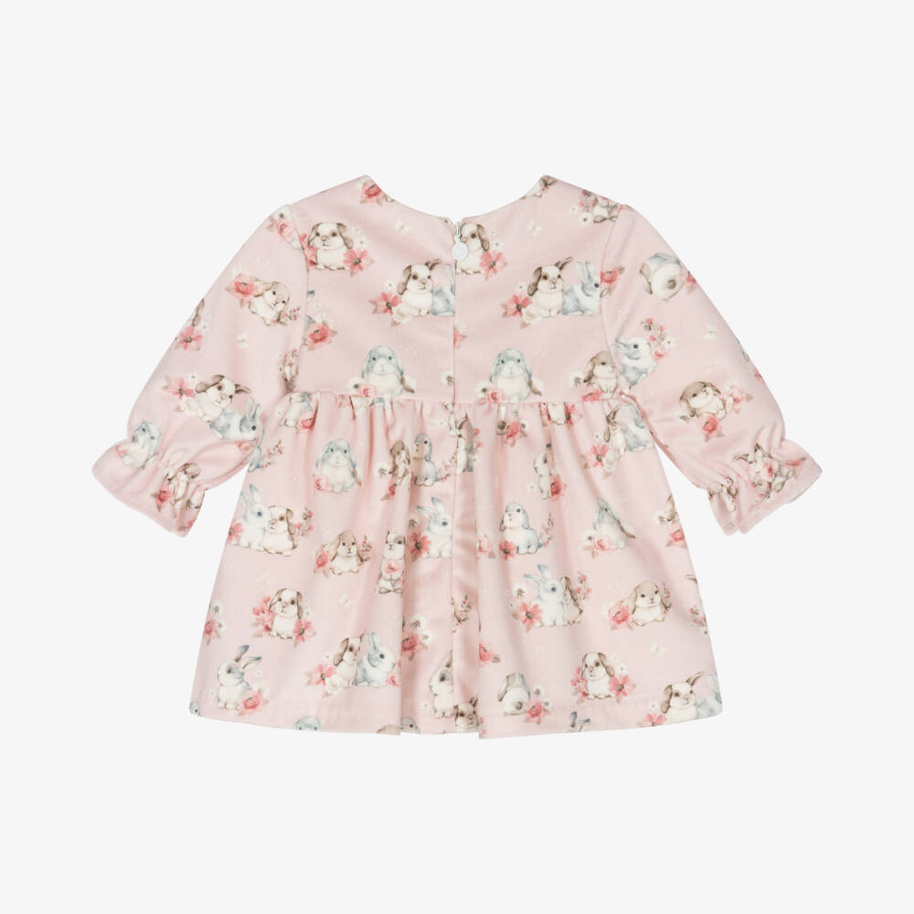 Mayoral Newborn-Girls Velvet Bunny Print Dress | Childrensalon Outlet
