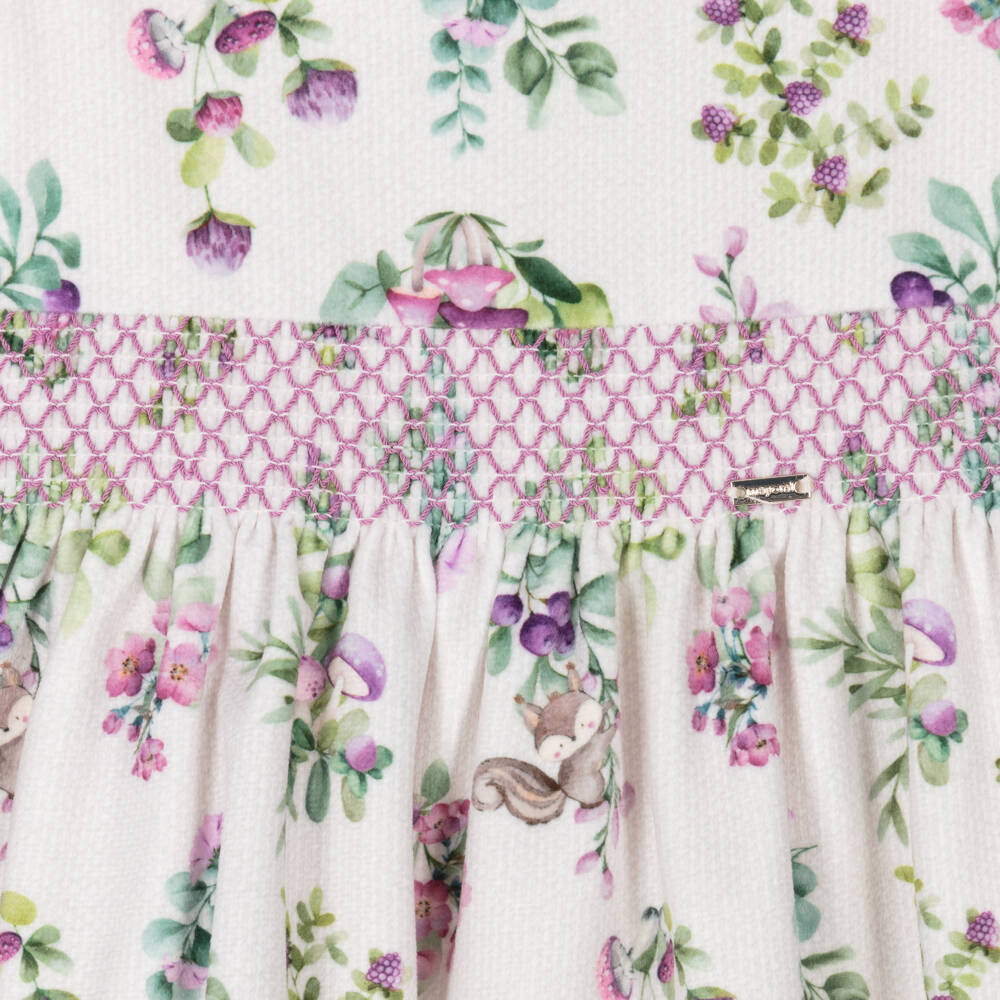 Mayoral-Girls Velvet Ivory Floral Dress | Childrensalon Outlet