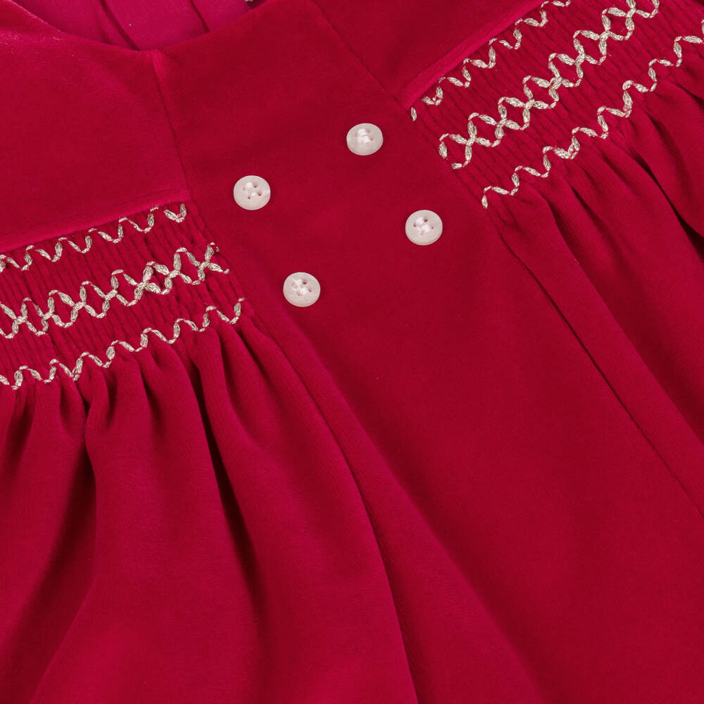 Mayoral Для новорожденных-Girls Velvet Smocked Red Dress | Childrensalon Outlet