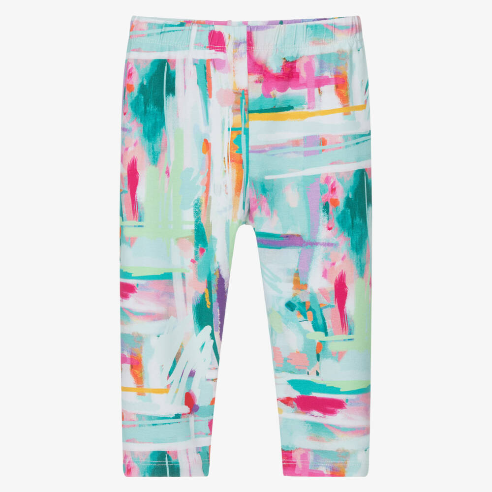 Mayoral-Girls Vibrant Blue Patterned Leggings | Childrensalon Outlet