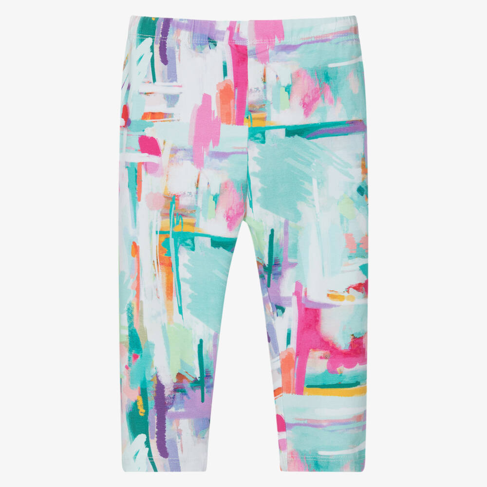 Mayoral-Girls Vibrant Blue Patterned Leggings | Childrensalon Outlet