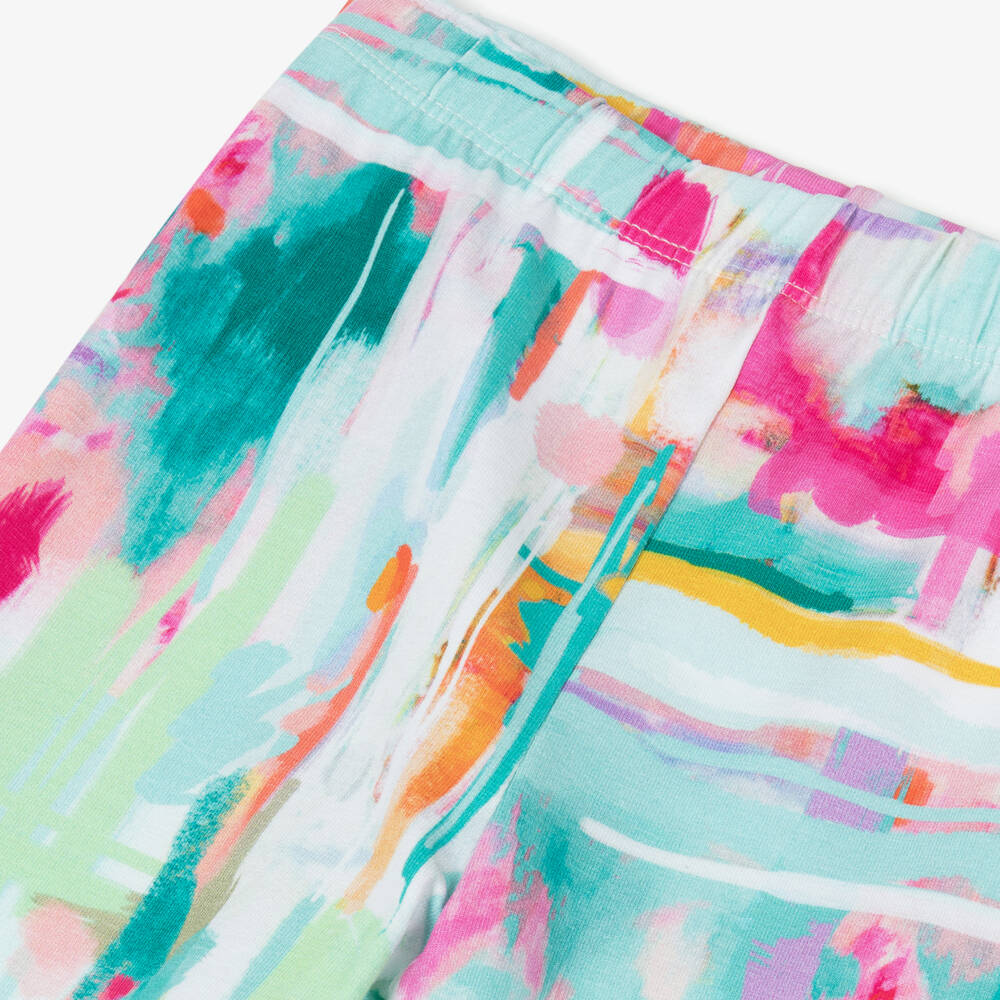 Mayoral-Girls Vibrant Blue Patterned Leggings | Childrensalon Outlet