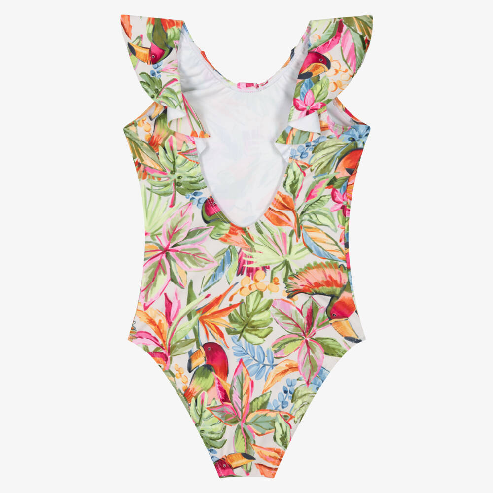 Mayoral-Girls Vibrant Tropical Print Swimsuit | Childrensalon Outlet