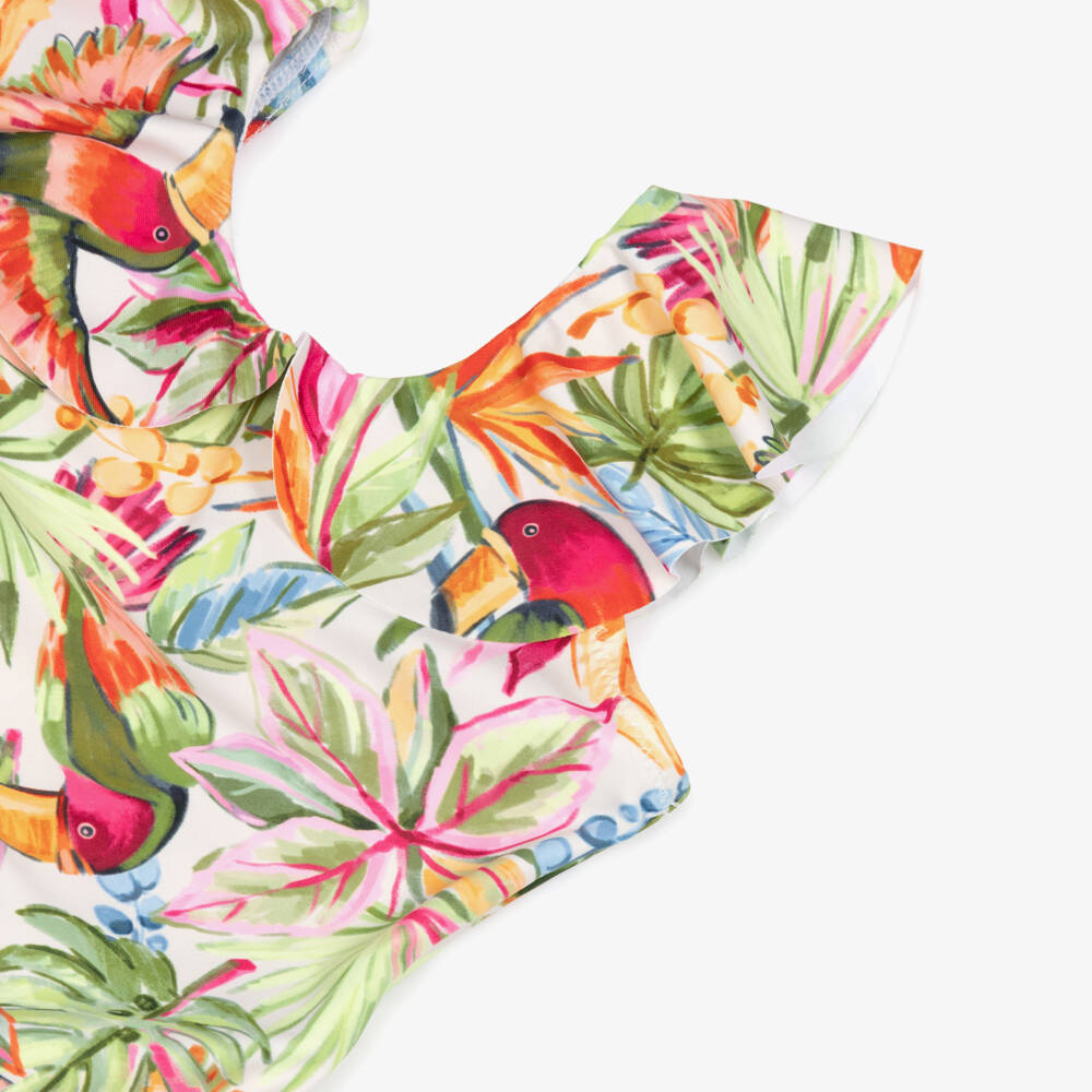 Mayoral-Girls Vibrant Tropical Print Swimsuit | Childrensalon Outlet