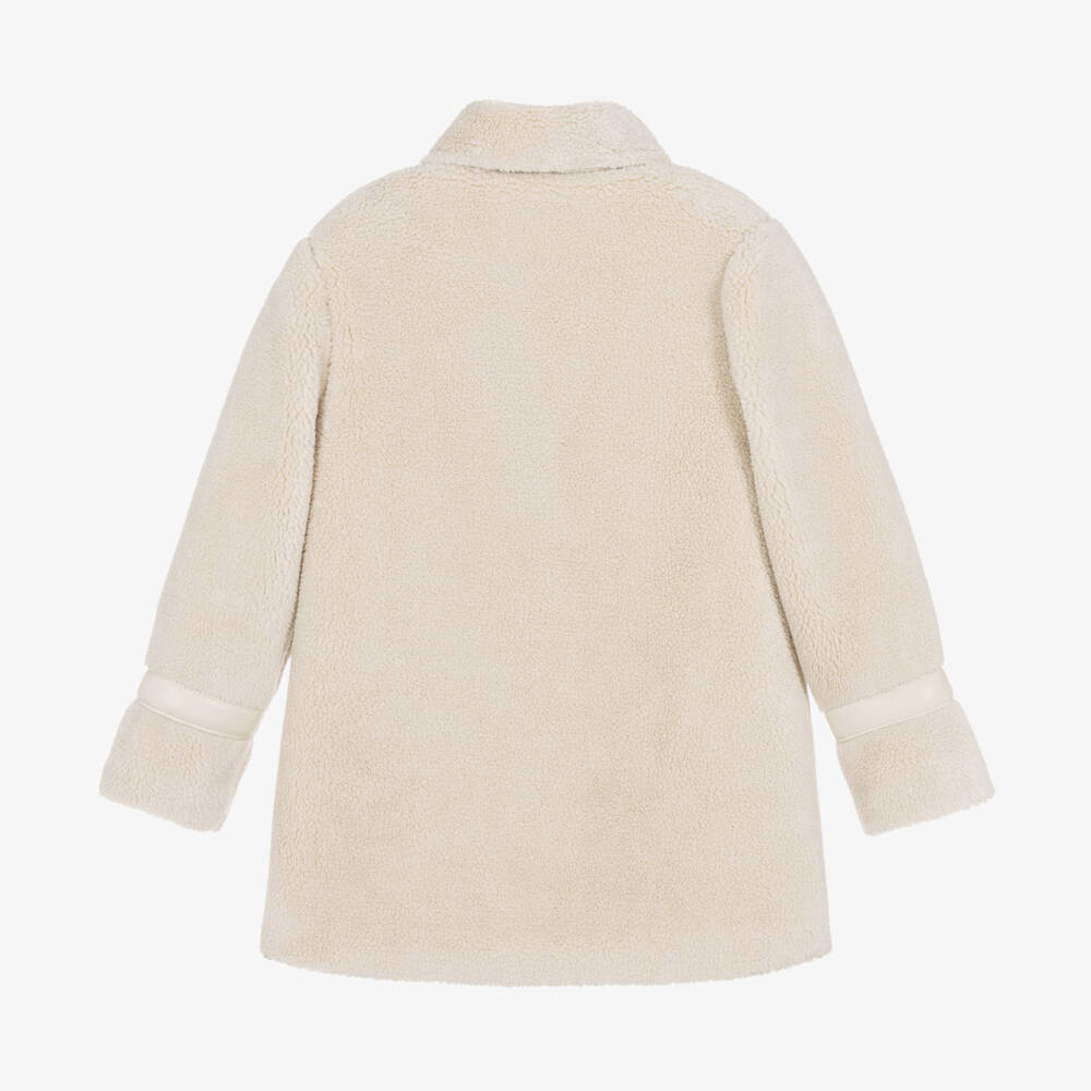 Mayoral-Girls Warm Ivory Teddy Jacket | Childrensalon Outlet