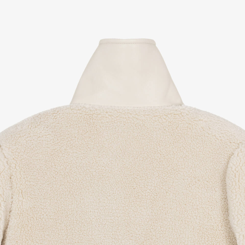 Mayoral-Girls Warm Ivory Teddy Jacket | Childrensalon Outlet