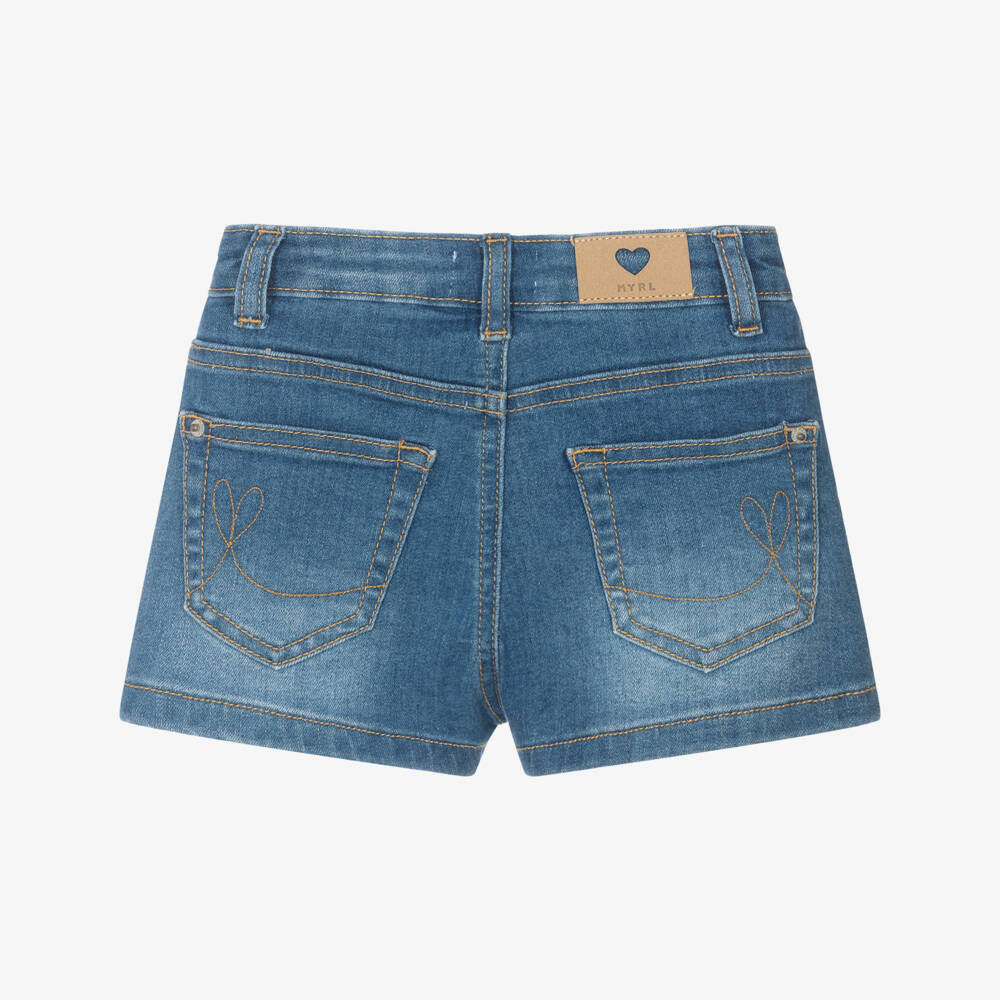 Mayoral-شورت جينز أزرق مغسول للبنات | Childrensalon Outlet