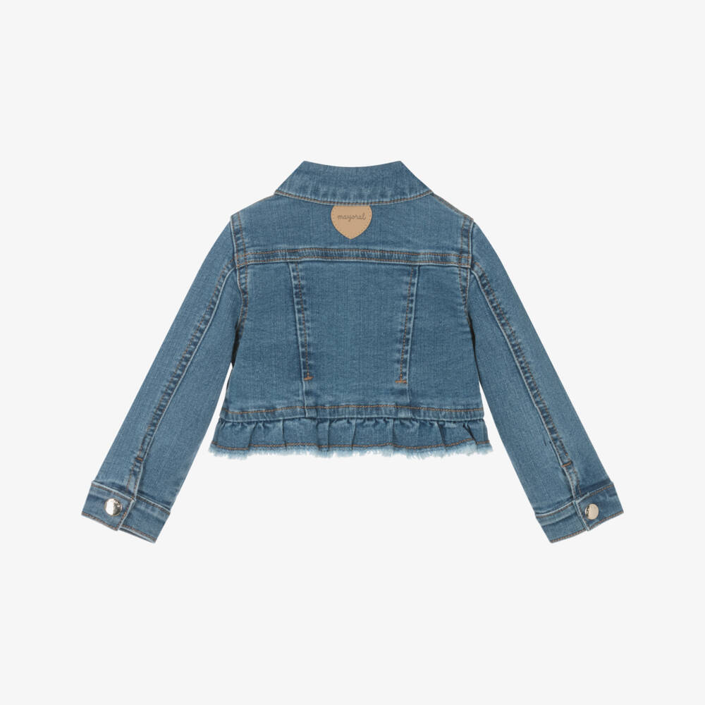Mayoral-Girls Washed Indigo Denim Jacket | Childrensalon Outlet