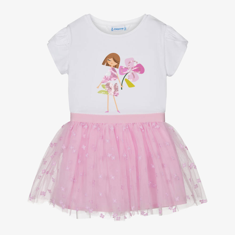 Mayoral-Розовый волшебный наряд для девочек | Childrensalon Outlet