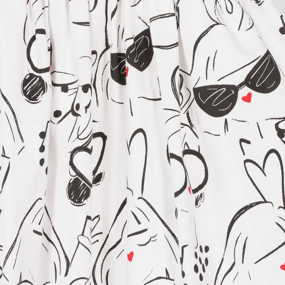 Mayoral-Girls White & Black Cotton Dress | Childrensalon Outlet