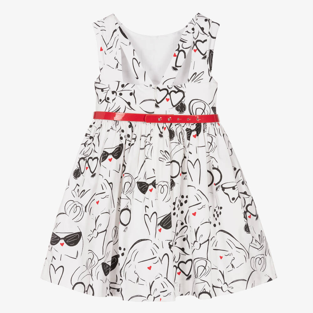 Mayoral-Girls White & Black Cotton Dress | Childrensalon Outlet