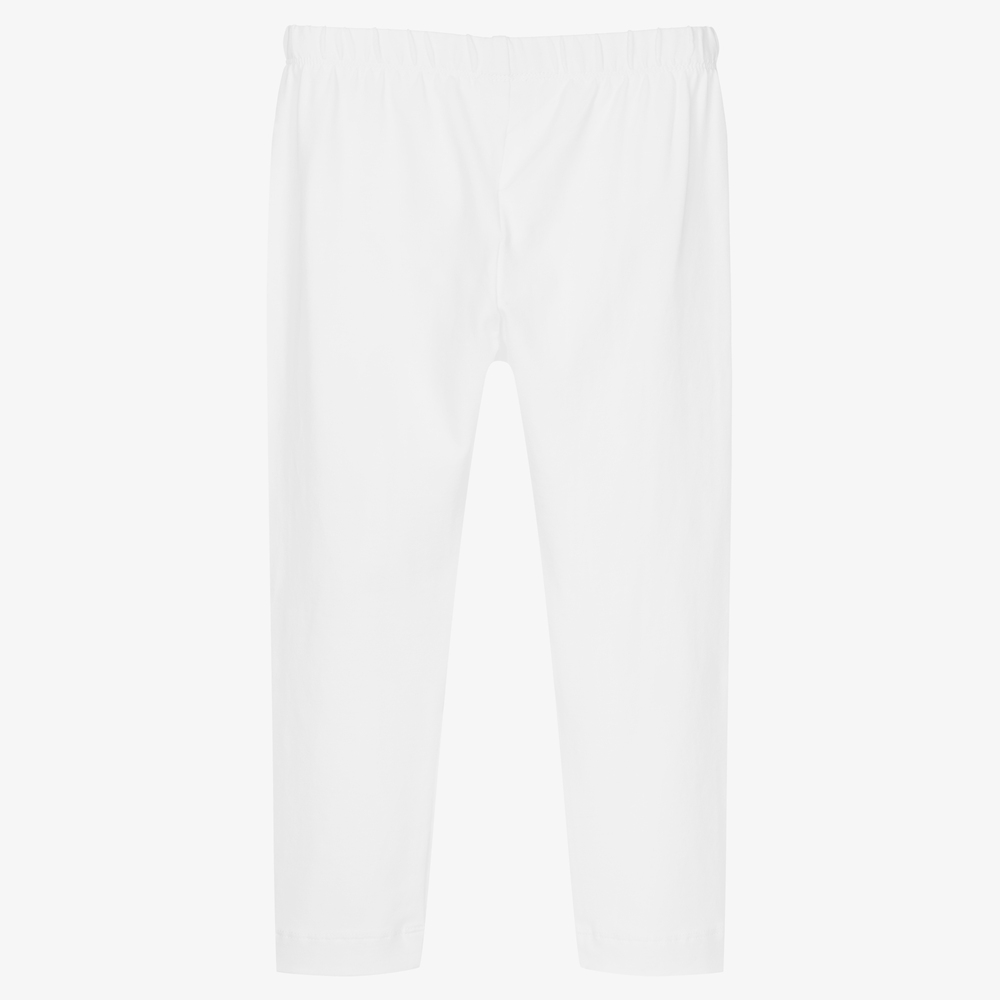 مايورال-ليغنغز قطن جيرسي لون أبيض للبنات | Childrensalon Outlet