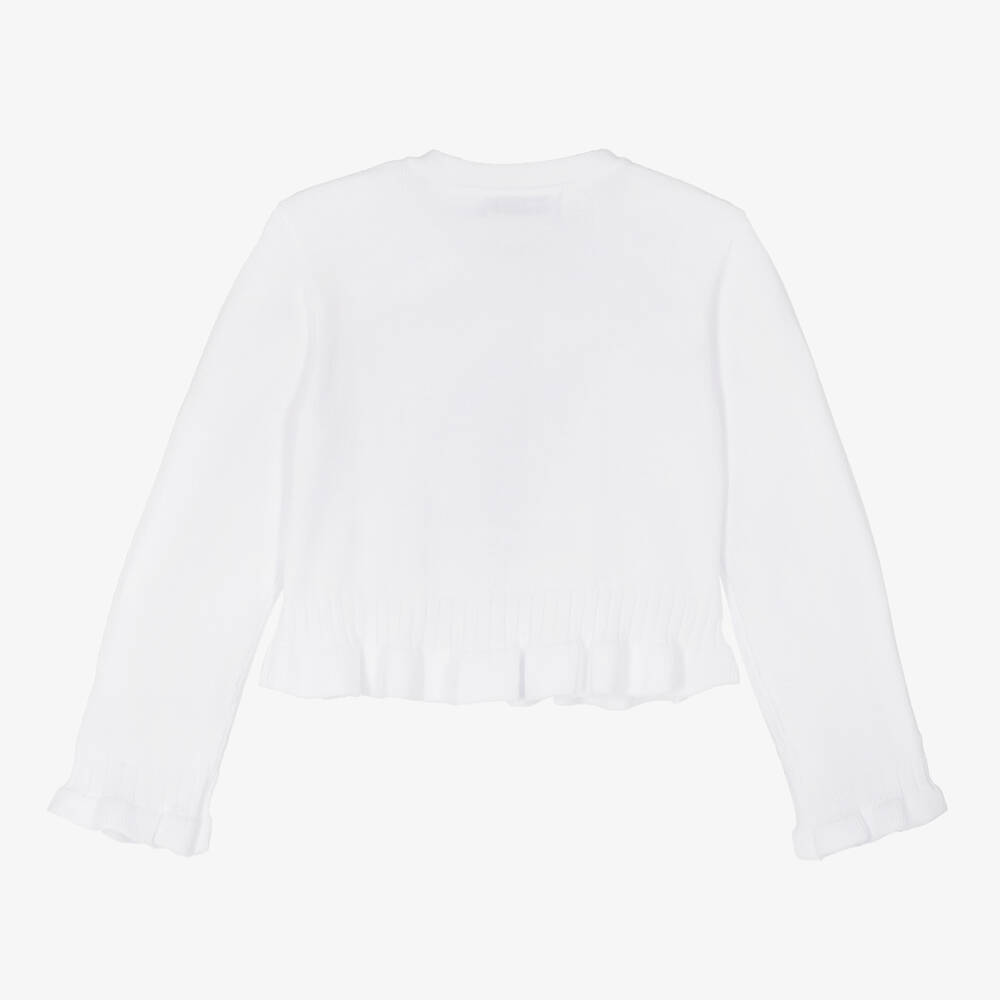 Mayoral Girls White Cotton Cardigan