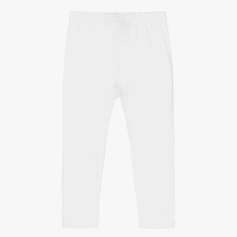 Mayoral-Girls White Cotton Cropped Leggings | Childrensalon Outlet