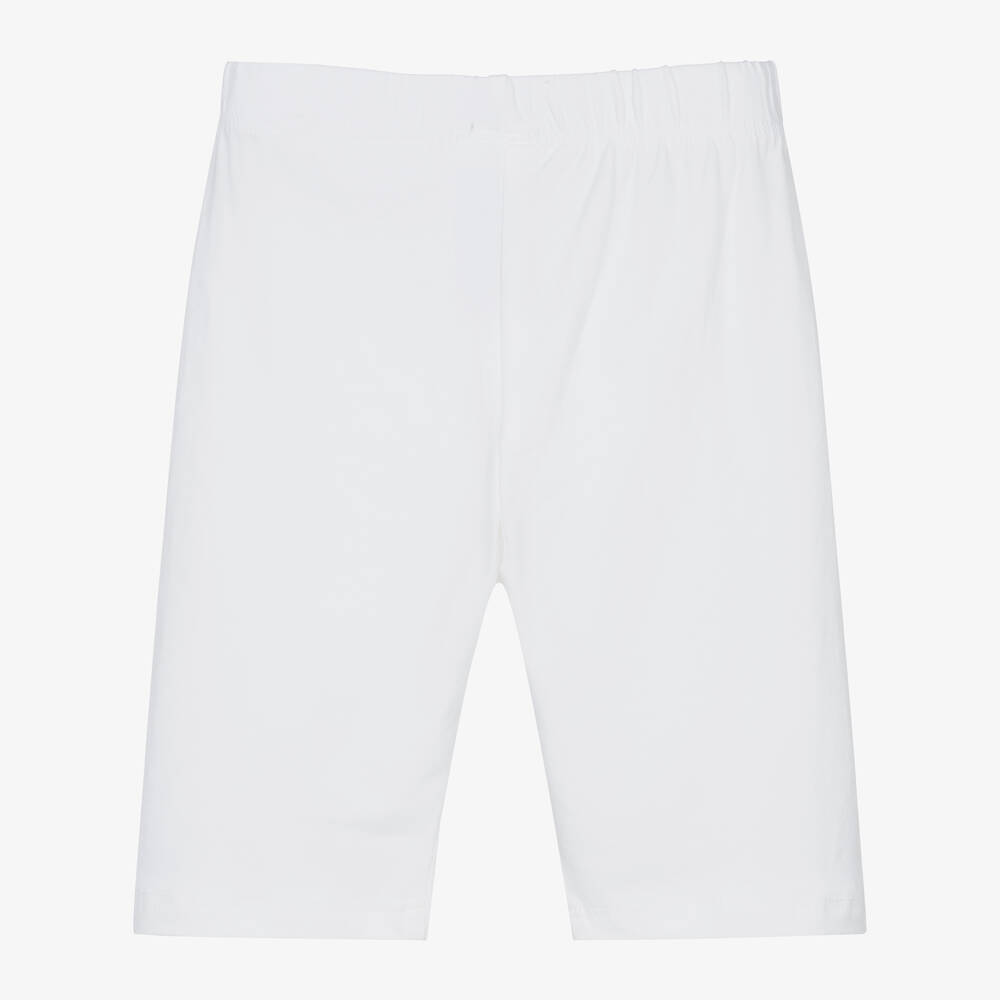 White cotton cycling shorts on sale