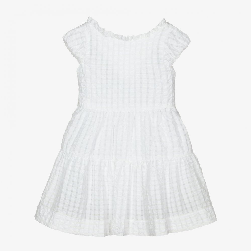 Mayoral-Girls White Cotton Dress | Childrensalon Outlet