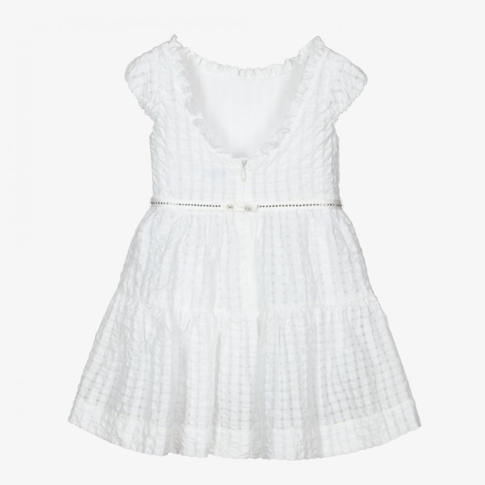 Mayoral-Girls White Cotton Dress | Childrensalon Outlet