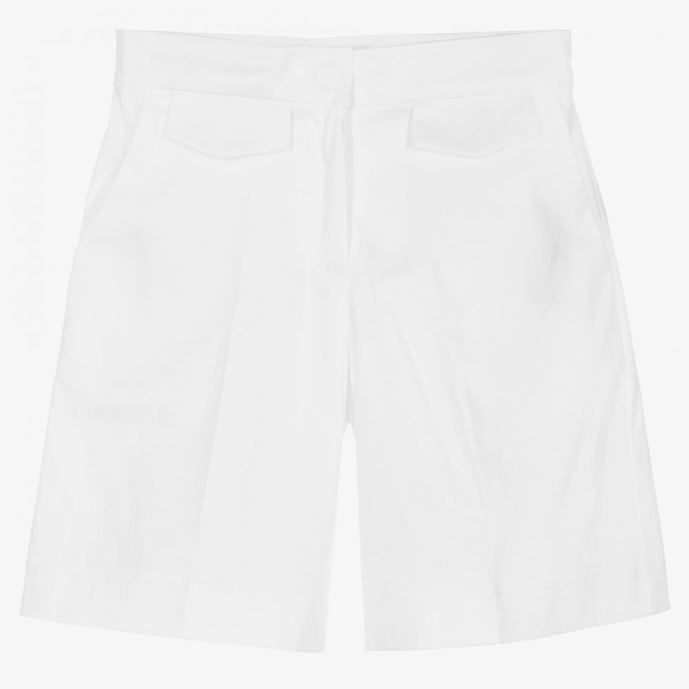Mayoral - Белые хлопковые шорты для девочек | Childrensalon