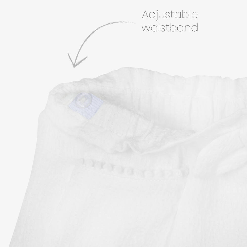 Mayoral-Girls White Cotton Shorts | Childrensalon Outlet