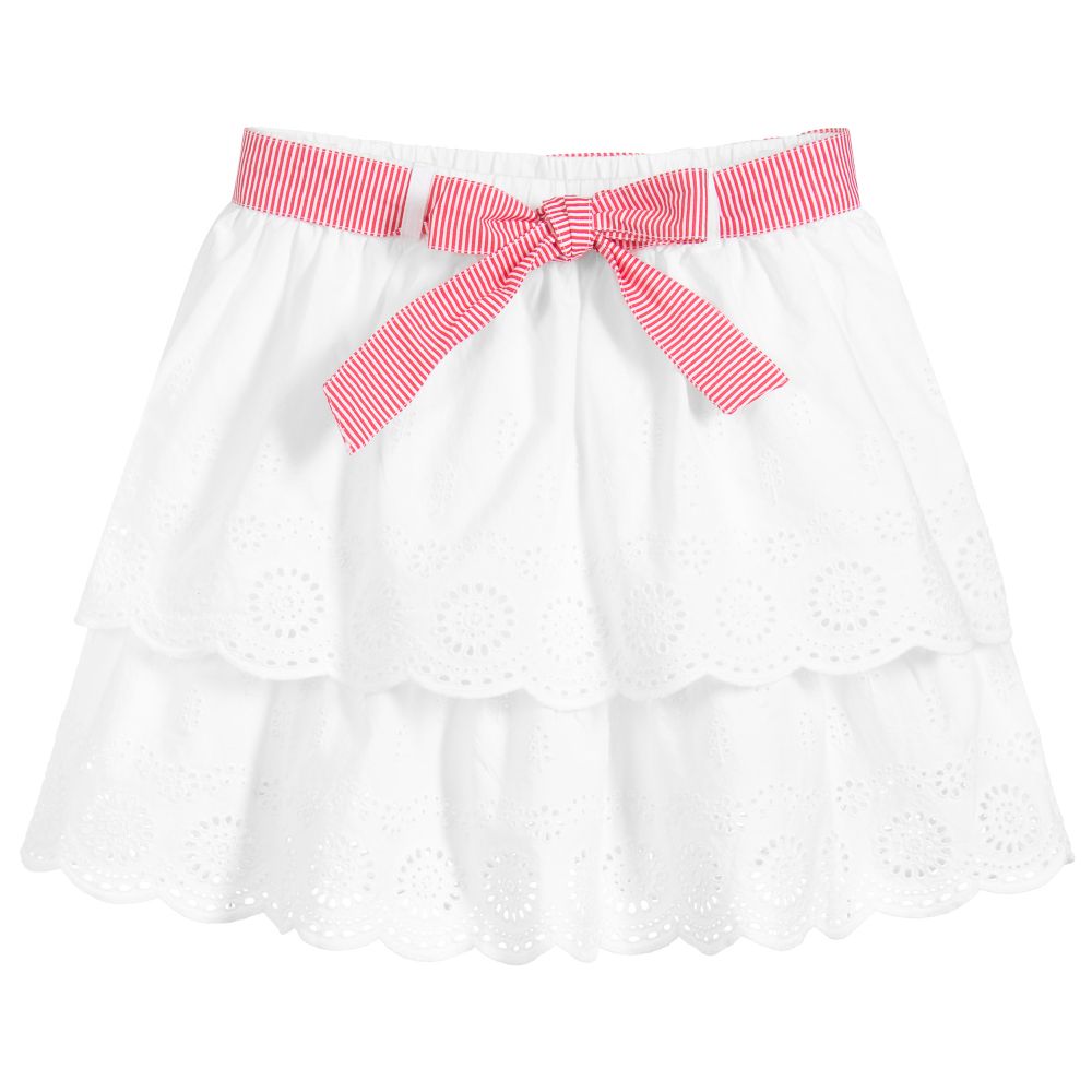 Mayoral - Girls White Cotton Skirt | Childrensalon