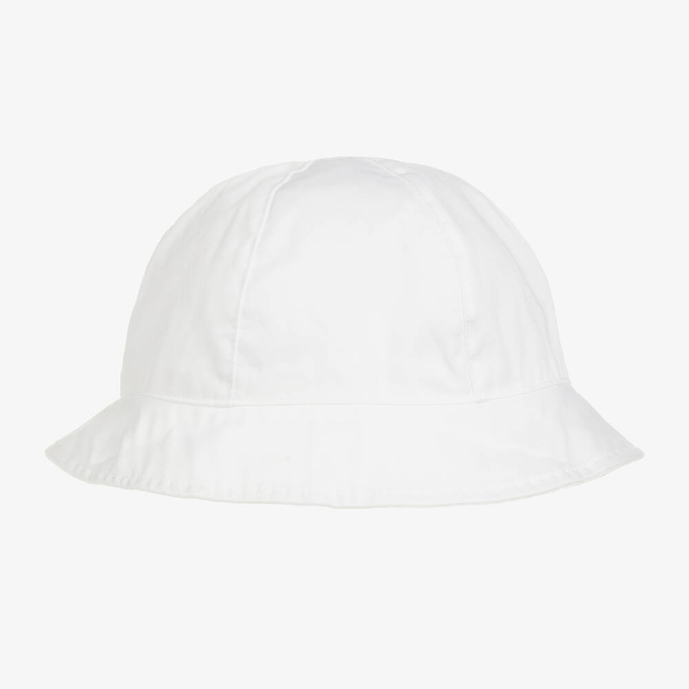 Mayoral - Girls White Cotton Sun Hat | Childrensalon
