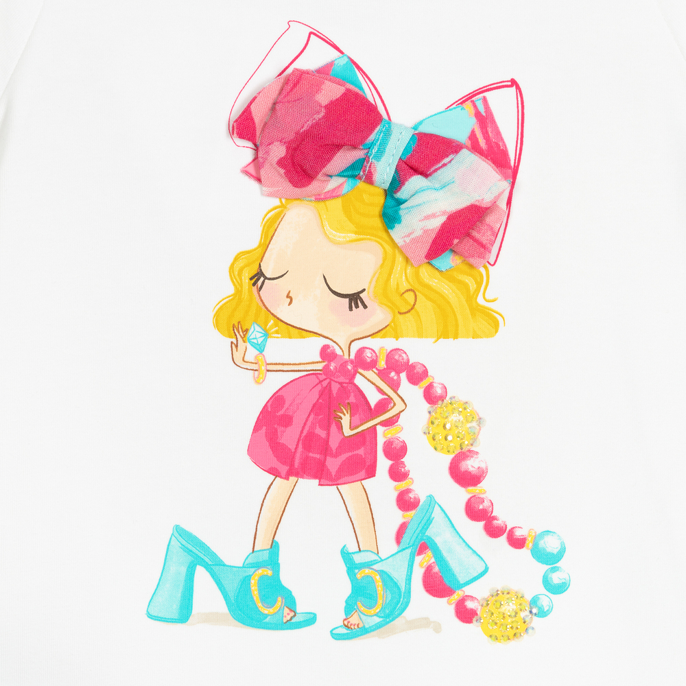 Mayoral-Белая футболка из хлопка для девочек | Childrensalon Outlet