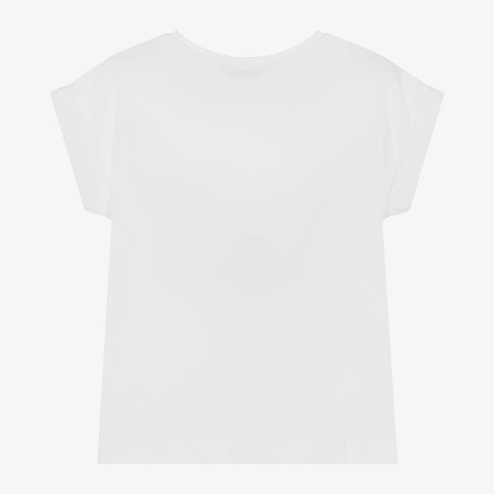 Mayoral-Girls White Cotton T-Shirt | Childrensalon Outlet