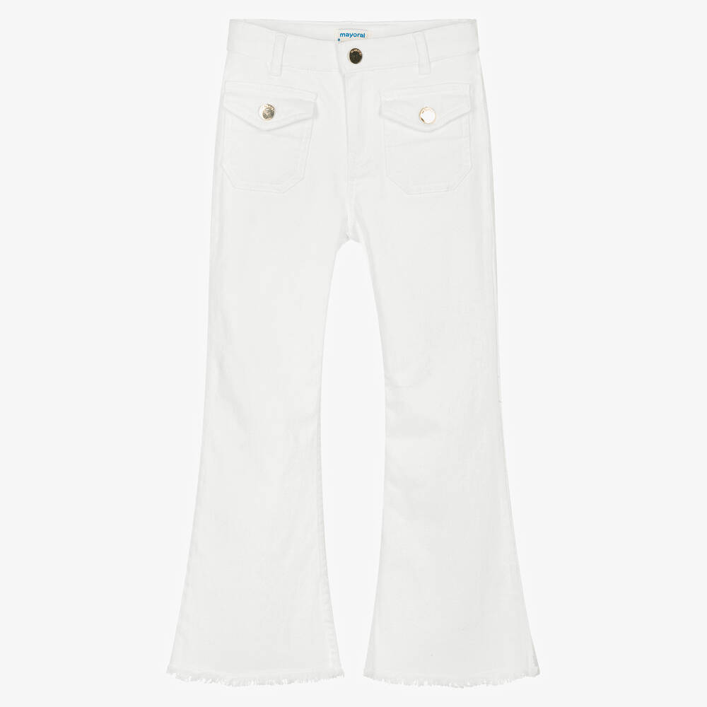 Mayoral - Белые джинсы-клеш | Childrensalon