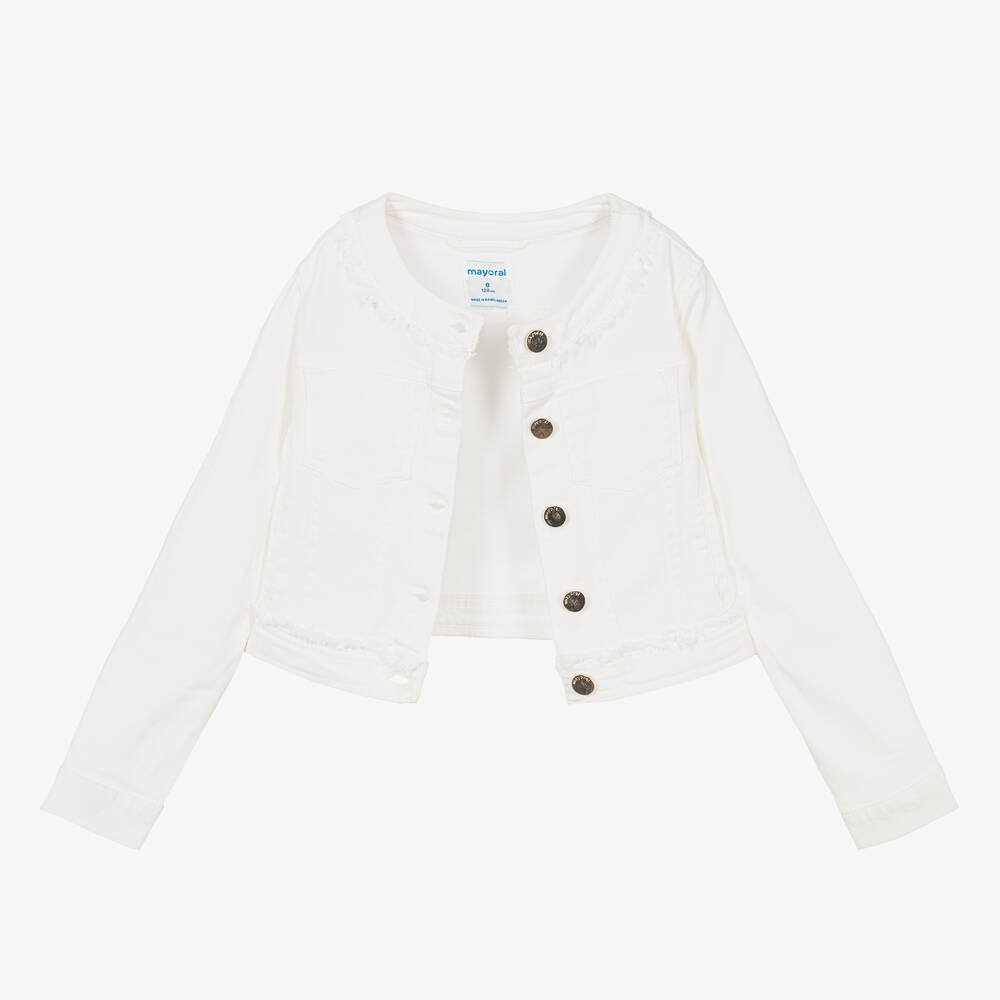 H and m white denim sales jacket