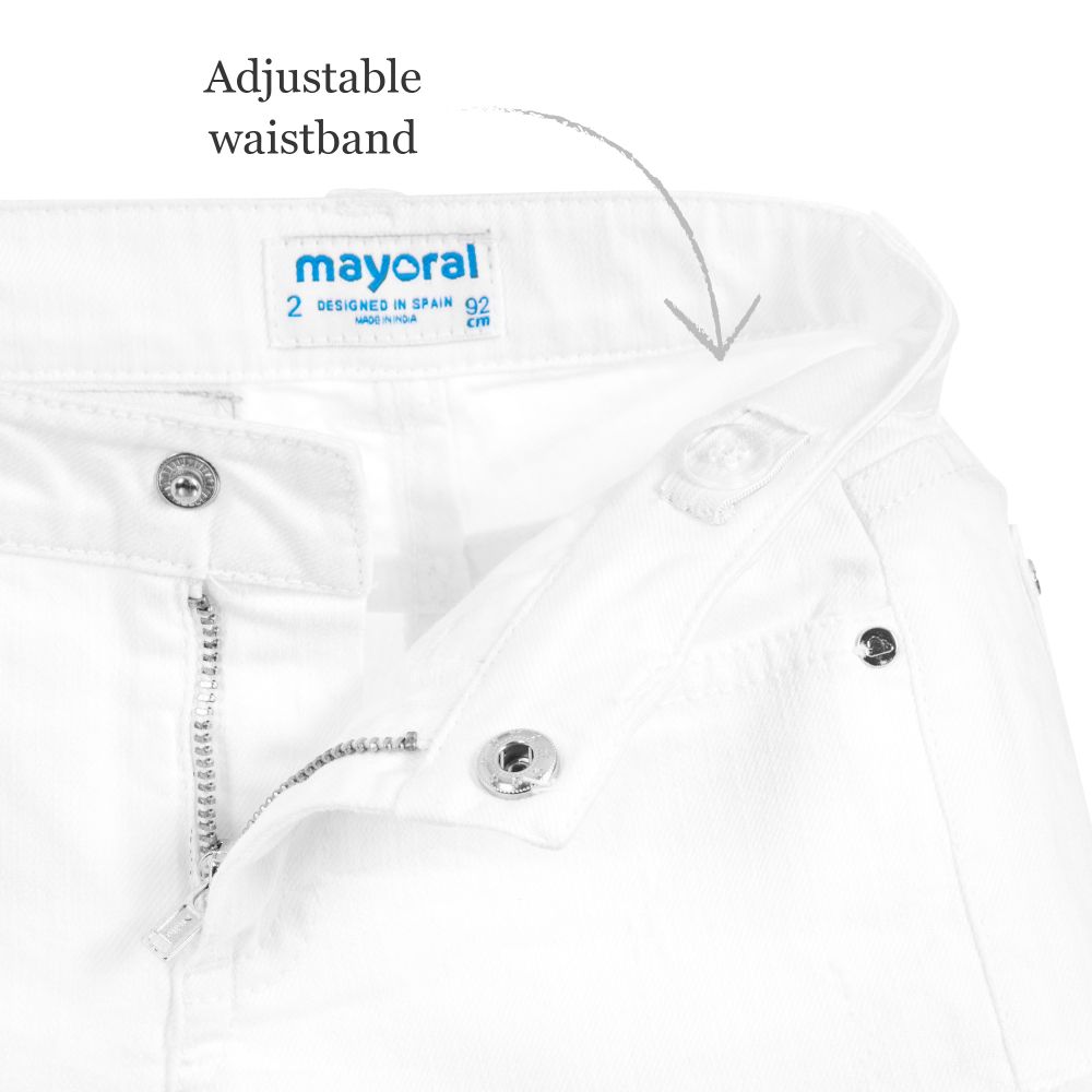 Mayoral-Girls White Denim Shorts | Childrensalon Outlet