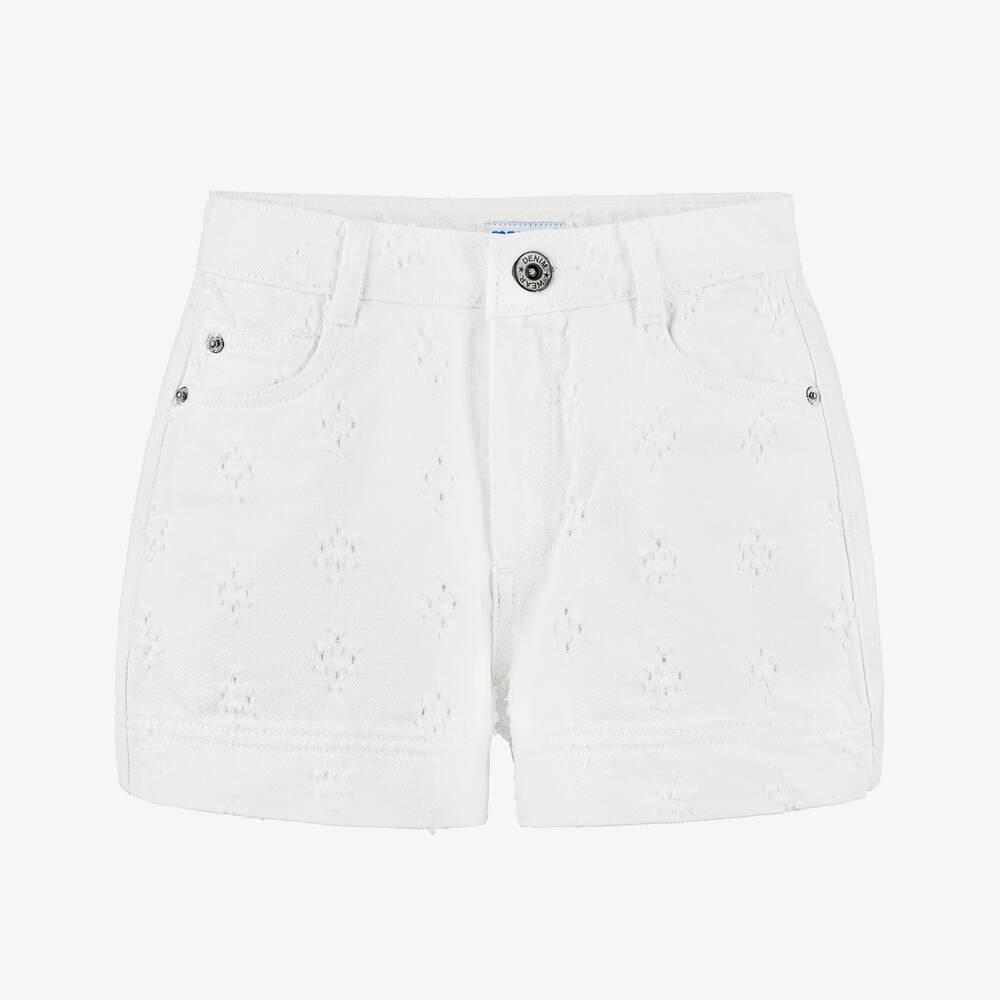 Mayoral-Girls White Denim Shorts | Childrensalon Outlet