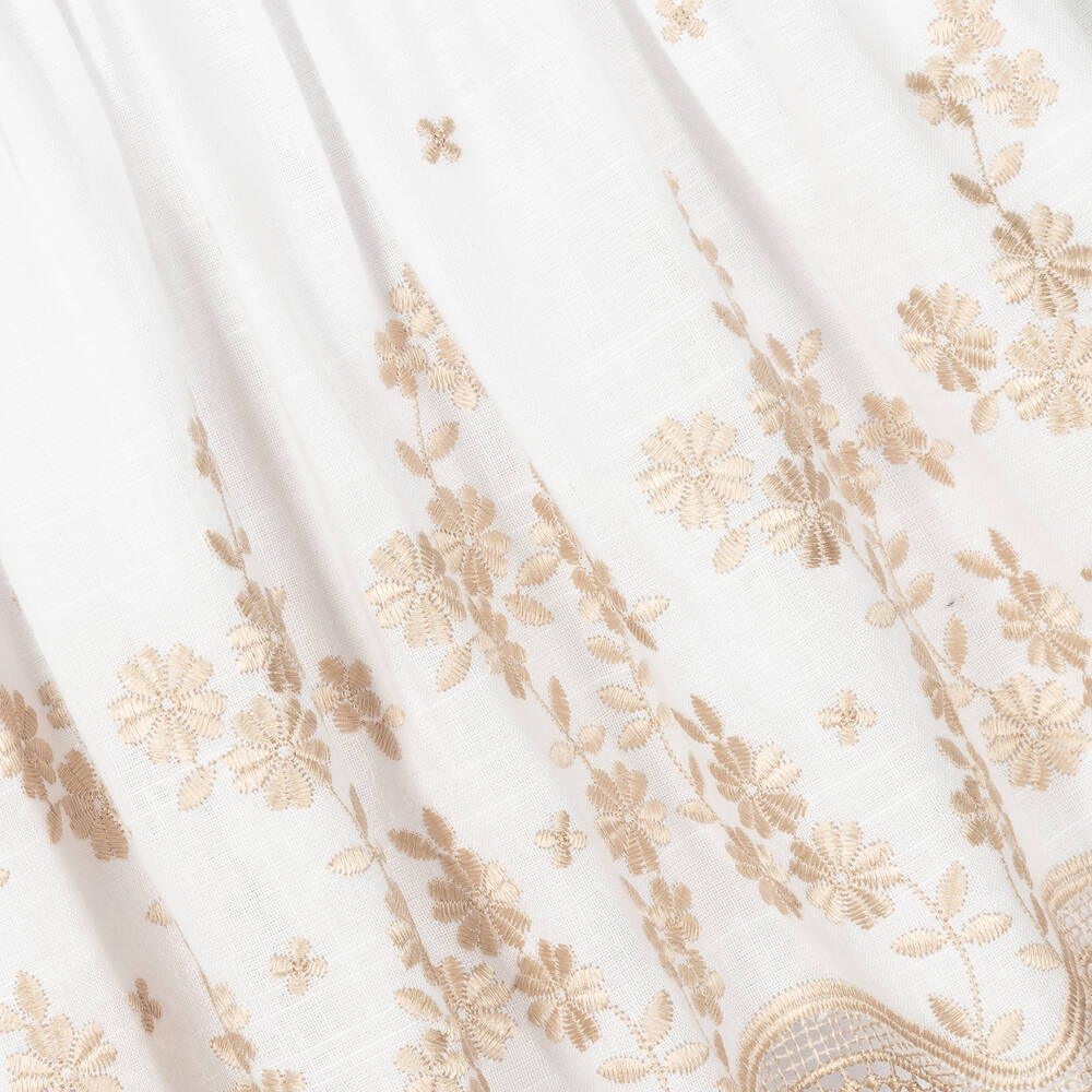 Mayoral-Girls White Embroidered Dress  | Childrensalon Outlet