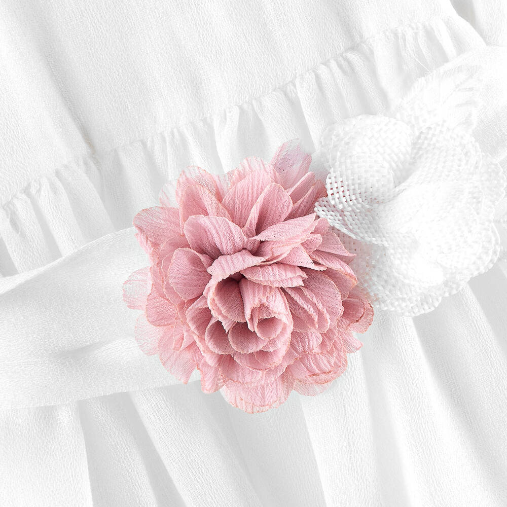 Mayoral-Girls White Embroidered Dress | Childrensalon Outlet