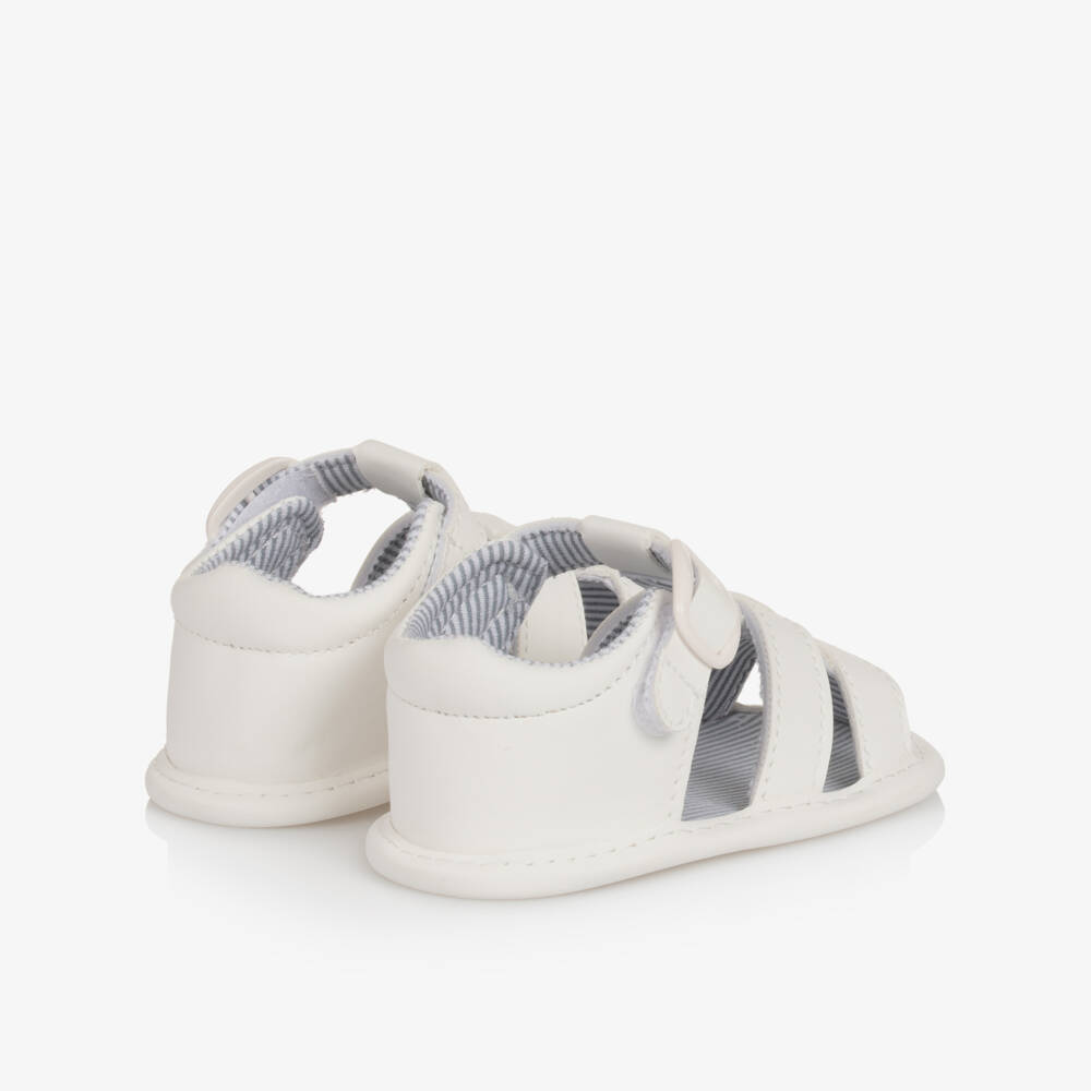 Mayoral Newborn-Girls White Faux Leather Pre-Walkers | Childrensalon Outlet