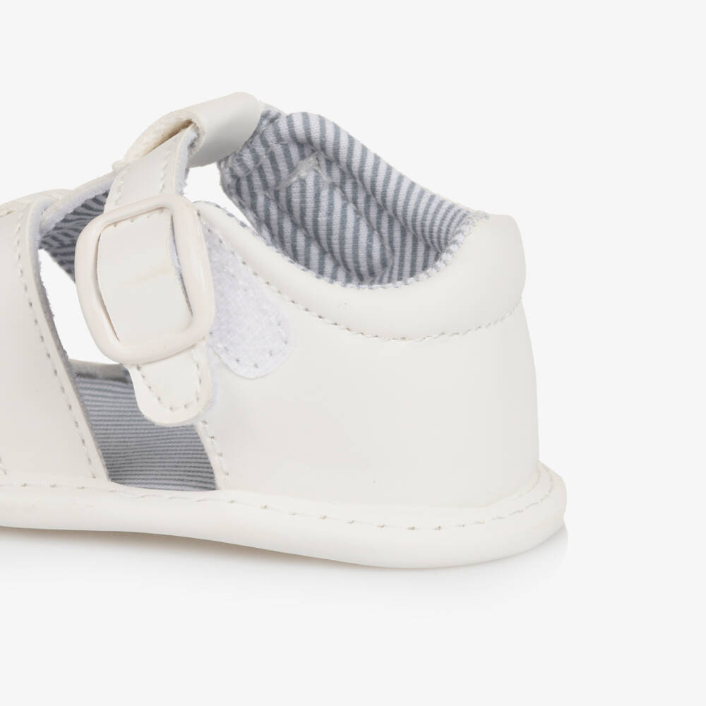 Mayoral Newborn-Girls White Faux Leather Pre-Walkers | Childrensalon Outlet