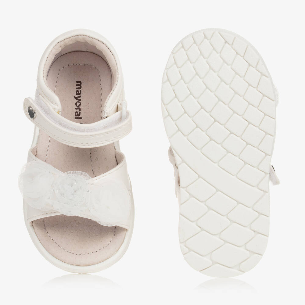 Mayoral-Girls White Faux Leather Sandals | Childrensalon Outlet