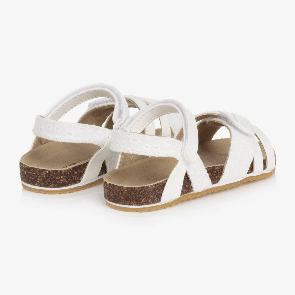 Mayoral-Girls White Faux Leather Velcro Sandals | Childrensalon Outlet