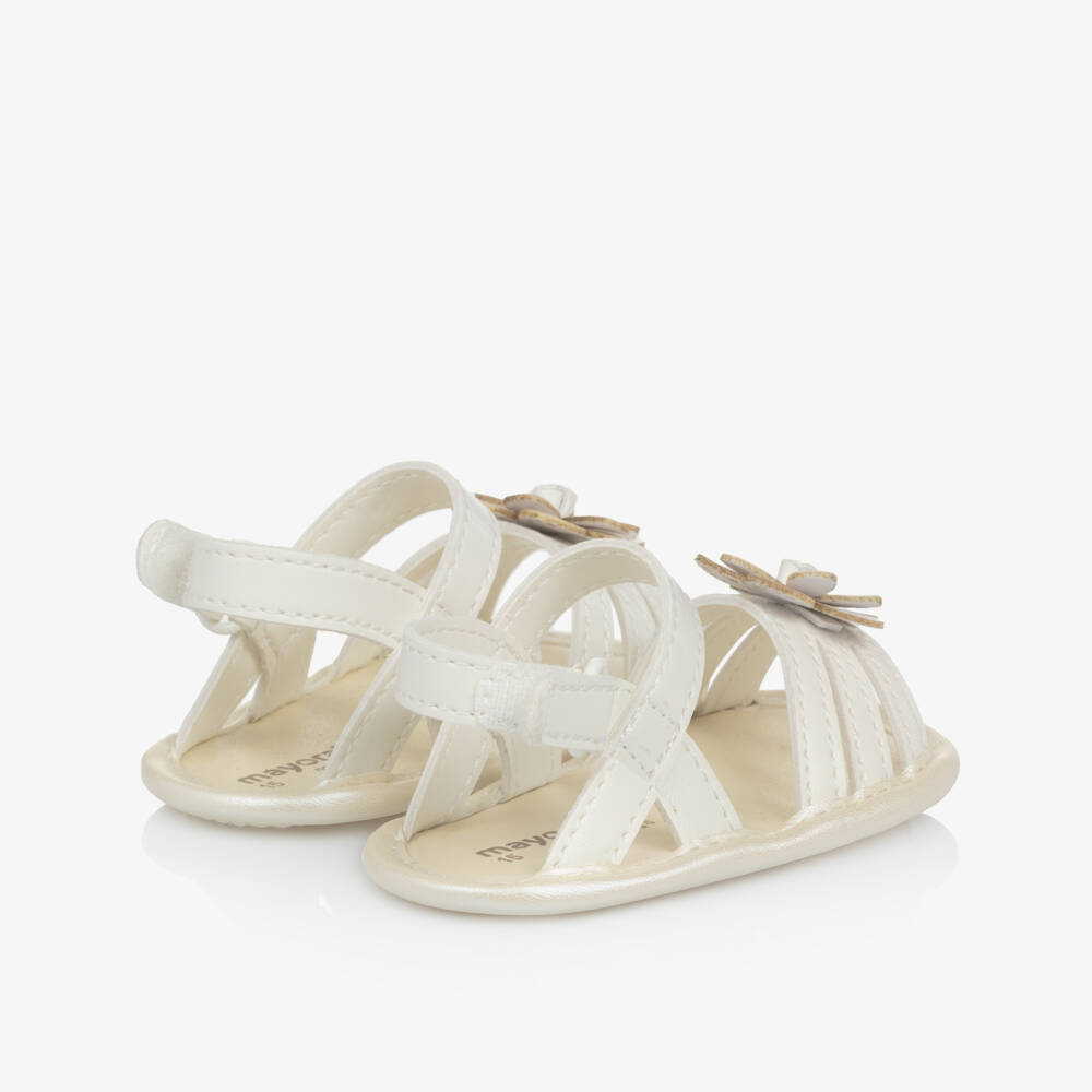 Mayoral Для новорожденных-Белые цветочные пинетки для девочек | Childrensalon Outlet