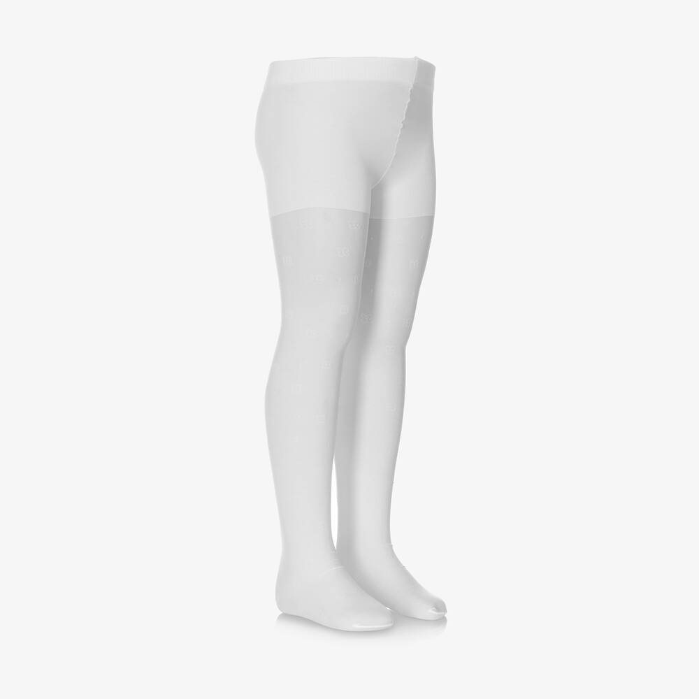 Girls white glitter tights on sale