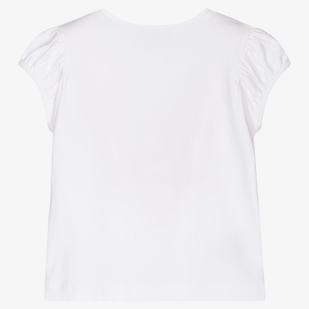 Mayoral-Girls White Graphic T-Shirt | Childrensalon Outlet