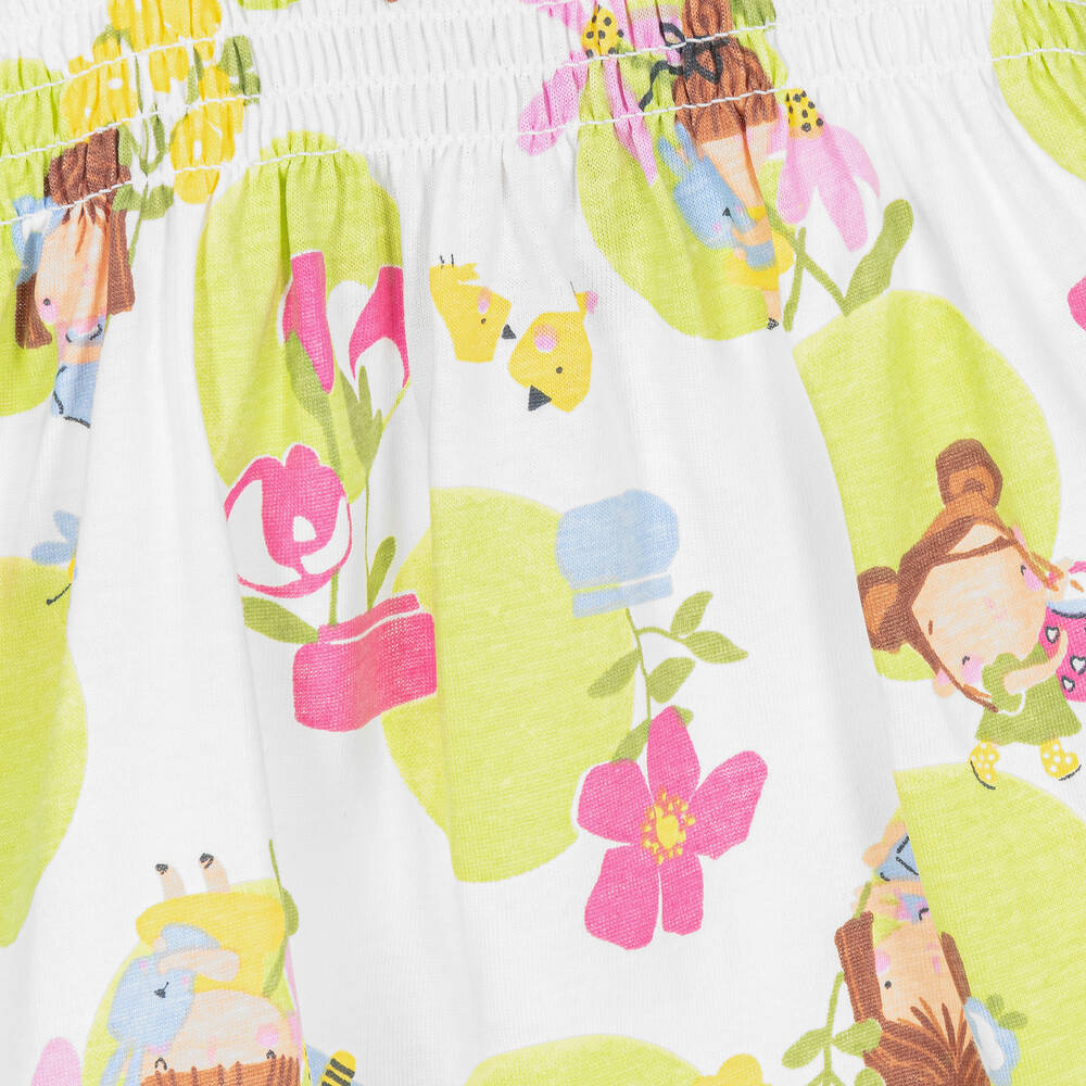 Mayoral-Girls White & Green Cotton Dress | Childrensalon Outlet