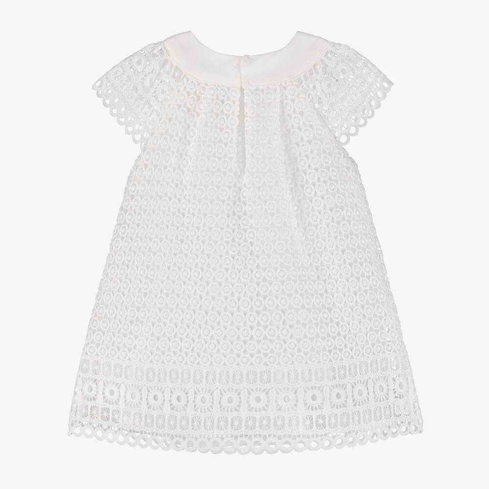 مايورال-فستان أطفال بناتى دانتيل جوبيرلون أبيض | Childrensalon Outlet